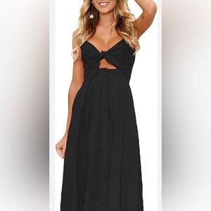 Black Spaghetti Strap Midi Dress NWOT